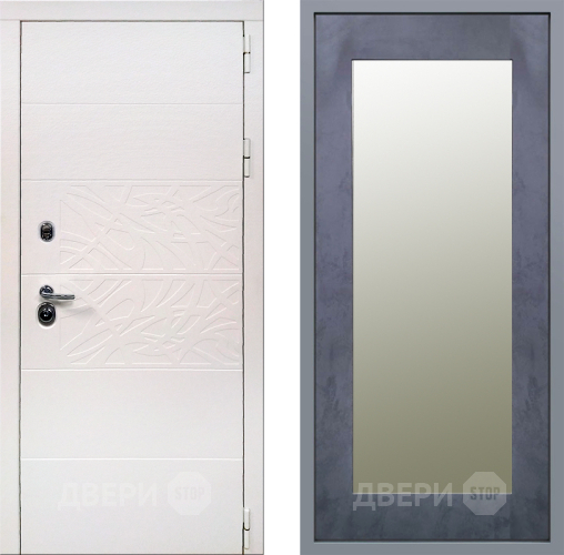 Дверь Заводские двери Дэко Вайт Зеркало Модерн Бетон темный в Жуковский