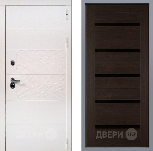 Дверь Заводские двери Дэко Вайт СБ-1 орех тисненый в Жуковский