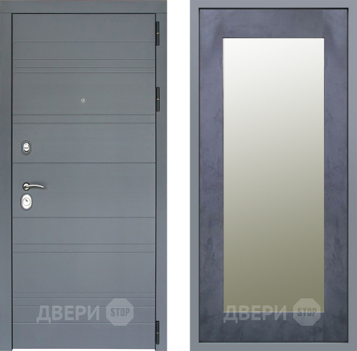 Дверь Заводские двери Лира Софт графит Зеркало Модерн Бетон темный в Жуковский