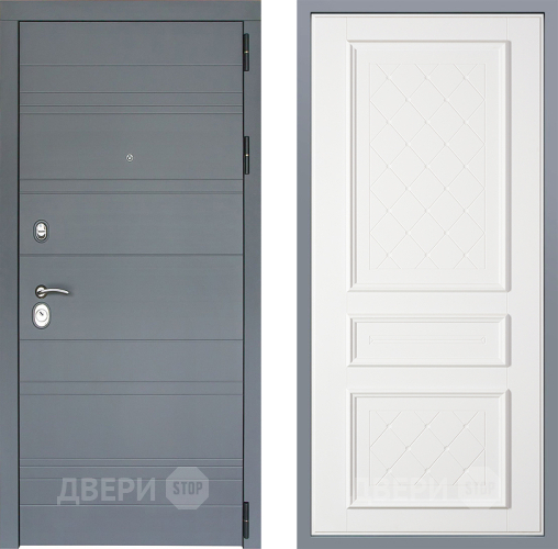 Дверь Заводские двери Лира Софт графит Урбино Белый софт в Жуковский