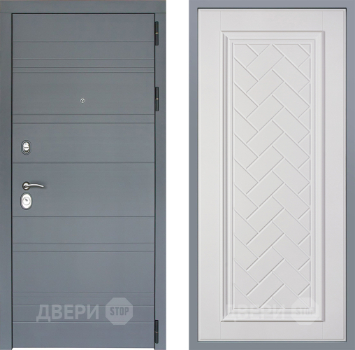 Дверь Заводские двери Лира Софт графит Упра Белый софт в Жуковский