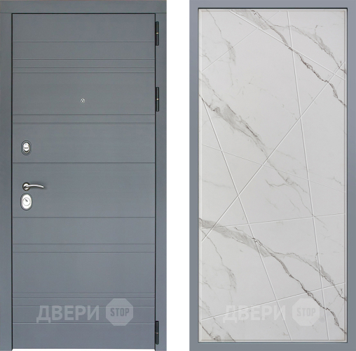 Дверь Заводские двери Лира Софт графит Флитта Мрамор белый в Жуковский