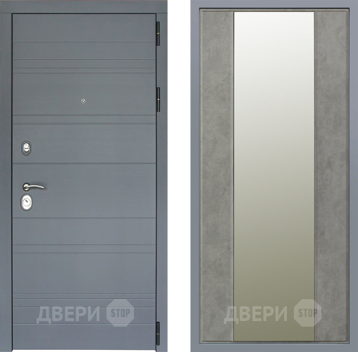 Дверь Заводские двери Лира Софт графит Зеркало Макси Бетон темный в Жуковский