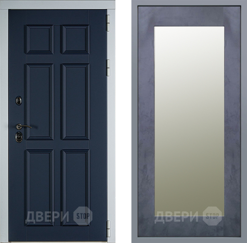 Дверь Заводские двери Стокгольм Зеркало Модерн Бетон темный в Жуковский