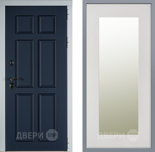 Дверь Заводские двери Стокгольм Зеркало Модерн Белый софт в Жуковский