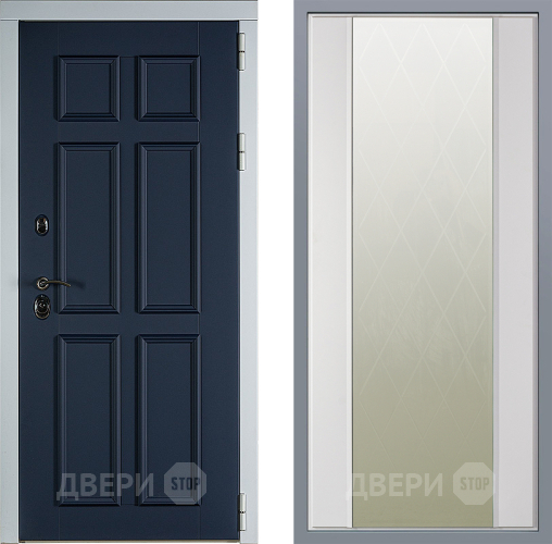 Дверь Заводские двери Стокгольм Зеркало Ампир Белый софт в Жуковский