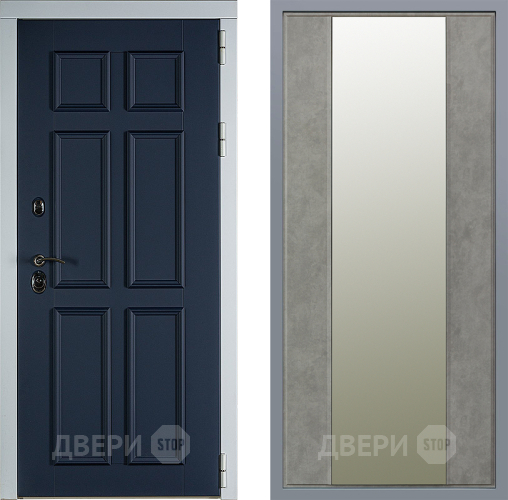 Дверь Заводские двери Стокгольм Зеркало Макси Бетон темный в Жуковский