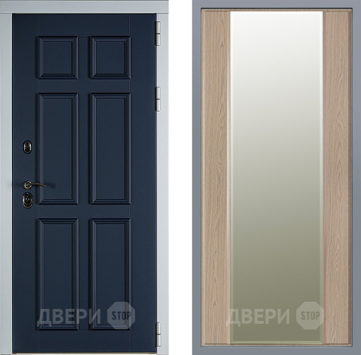 Дверь Заводские двери Стокгольм Зеркало Макси Беленый дуб в Жуковский