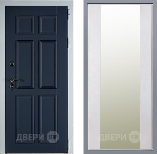 Дверь Заводские двери Стокгольм Зеркало Макси Белый шелк в Жуковский