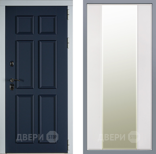 Дверь Заводские двери Стокгольм Зеркало Макси Белый матовый в Жуковский