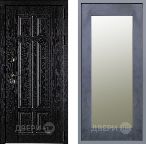 Дверь Заводские двери Мюнхен Зеркало Модерн Бетон темный в Жуковский