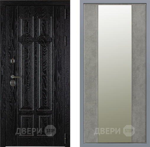 Дверь Заводские двери Мюнхен Зеркало Макси Бетон темный в Жуковский