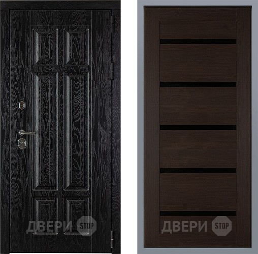 Дверь Заводские двери Мюнхен СБ-1 орех тисненый в Жуковский