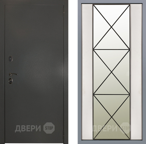 Дверь Заводские двери Эталон 3к антик серебро Зеркало Перфекто Структурное дерево в Жуковский