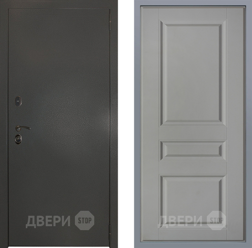 Дверь Заводские двери Эталон 3к антик серебро Стокгольм Грей софт в Жуковский