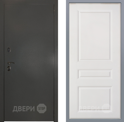 Дверь Заводские двери Эталон 3к антик серебро Стокгольм Белый софт в Жуковский