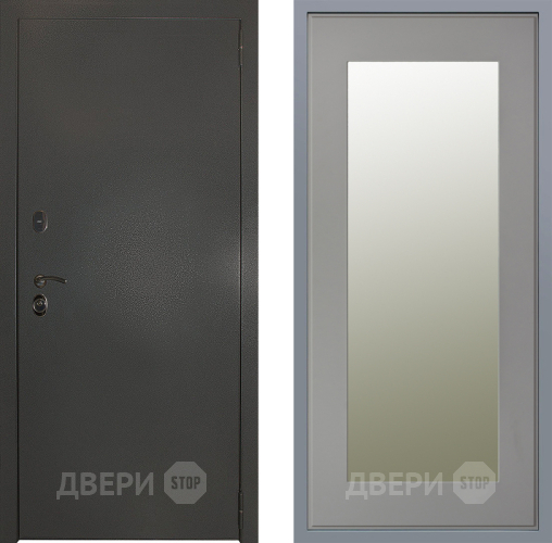 Дверь Заводские двери Эталон 3к антик серебро Зеркало Модерн Грей софт в Жуковский