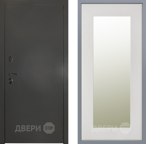 Дверь Заводские двери Эталон 3к антик серебро Зеркало Модерн Белый софт в Жуковский