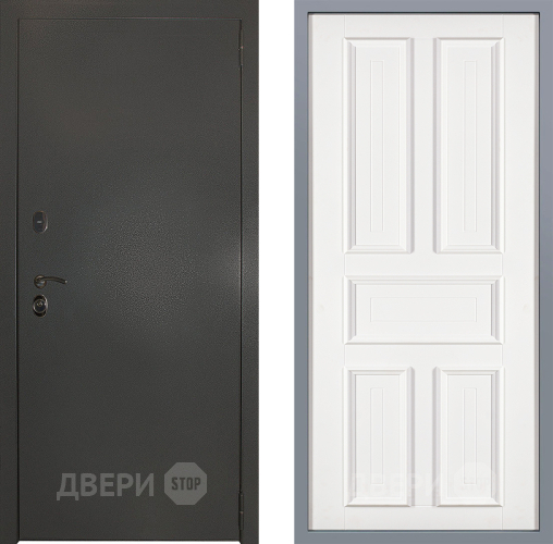 Дверь Заводские двери Эталон 3к антик серебро Уругвай Белый софт в Жуковский