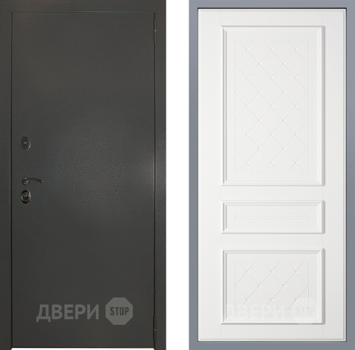 Дверь Заводские двери Эталон 3к антик серебро Урбино Белый софт в Жуковский