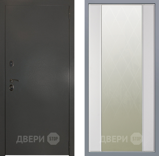 Дверь Заводские двери Эталон 3к антик серебро Зеркало Ампир Белый софт в Жуковский