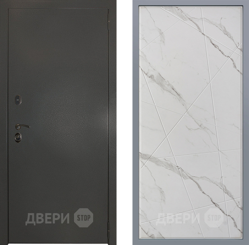 Дверь Заводские двери Эталон 3к антик серебро Флитта Мрамор белый в Жуковский