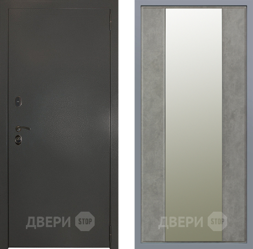 Дверь Заводские двери Эталон 3к антик серебро Зеркало Макси Бетон темный в Жуковский