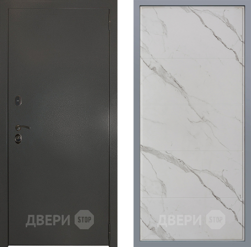 Дверь Заводские двери Эталон 3к антик серебро Тривия Мрамор белый в Жуковский