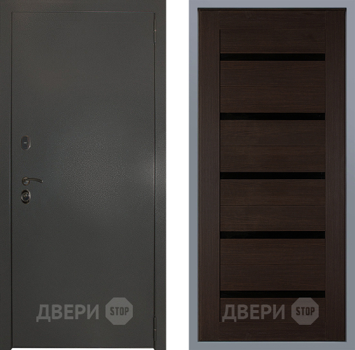 Дверь Заводские двери Эталон 3к антик серебро СБ-1 орех тисненый в Жуковский