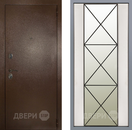 Дверь Заводские двери Эталон 3к антик медь Зеркало Перфекто Структурное дерево в Жуковский