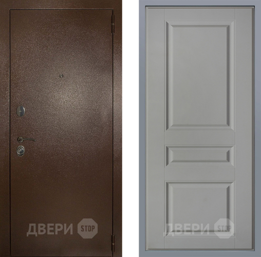 Дверь Заводские двери Эталон 3к антик медь Стокгольм Грей софт в Жуковский