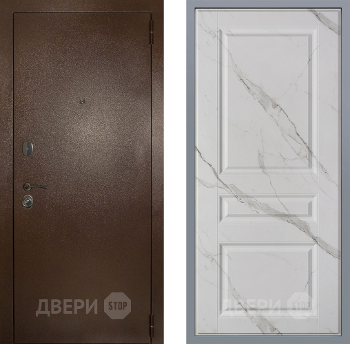 Дверь Заводские двери Эталон 3к антик медь Стокгольм Мрамор белый в Жуковский