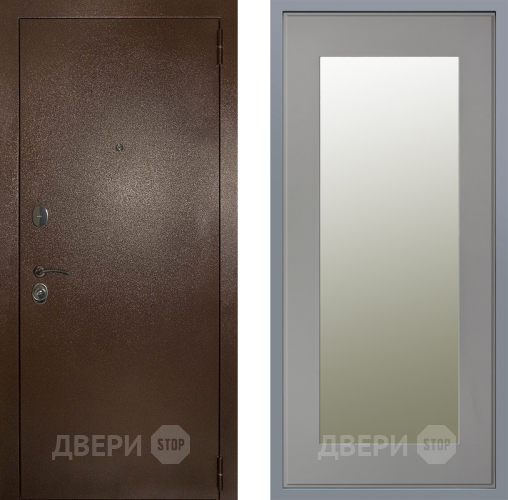 Дверь Заводские двери Эталон 3к антик медь Зеркало Модерн Грей софт в Жуковский