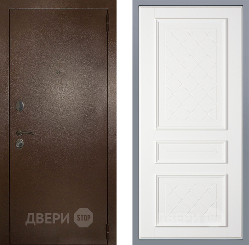 Дверь Заводские двери Эталон 3к антик медь Урбино Белый софт в Жуковский