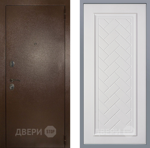 Дверь Заводские двери Эталон 3к антик медь Упра Белый софт в Жуковский