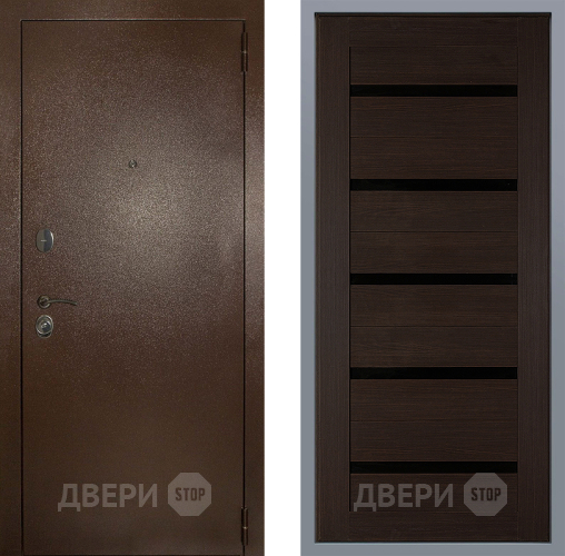 Дверь Заводские двери Эталон 3к антик медь СБ-1 орех тисненый в Жуковский