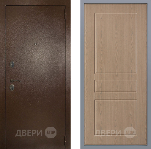 Дверь Заводские двери Эталон 3к антик медь К-2 Беленый дуб в Жуковский