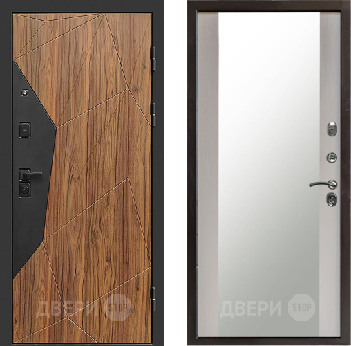 Входная металлическая Дверь Престиж Avangard Зеркало Лиственница белая в Жуковский