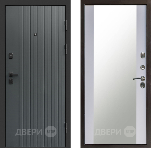 Дверь Престиж Tvist Grey Зеркало Белый софт в Жуковский