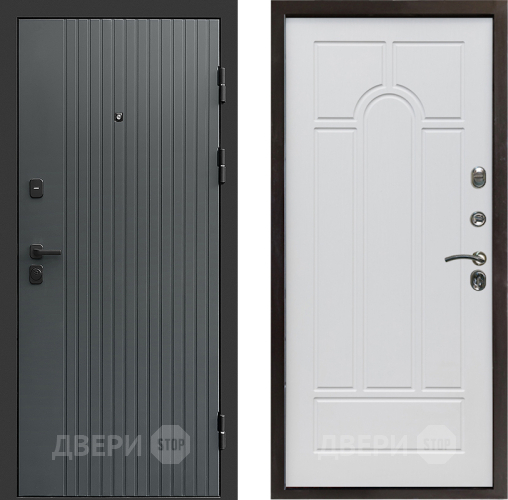 Входная металлическая Дверь Престиж Tvist Grey Арка Белое дерево в Жуковский
