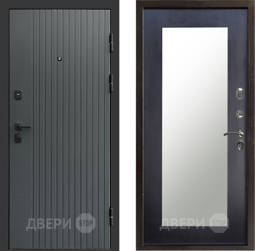 Входная металлическая Дверь Престиж Tvist Grey Зеркло Пастораль Венге в Жуковский