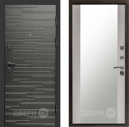 Входная металлическая Дверь Престиж Rivera Зеркало Лиственница белая в Жуковский