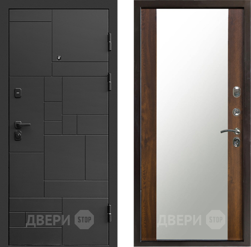 Входная металлическая Дверь Престиж Kvadro Зеркало Дуб в Жуковский