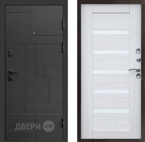 Входная металлическая Дверь Престиж Kvadro Царга Лиственница белая в Жуковский