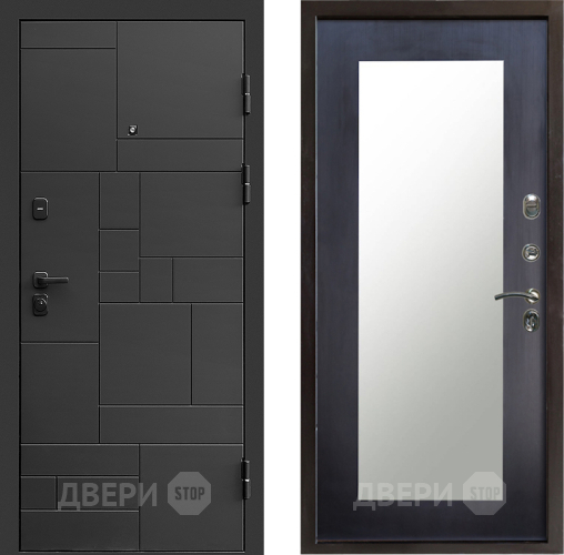 Входная металлическая Дверь Престиж Kvadro Зеркло Пастораль Венге в Жуковский
