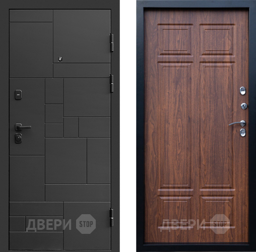 Входная металлическая Дверь Престиж Kvadro Премиум Орех темный в Жуковский