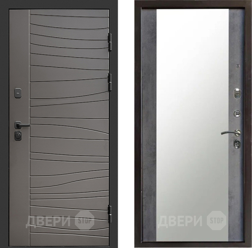 Входная металлическая Дверь Престиж Siciliya Зеркало Бетон темный в Жуковский