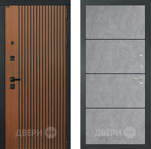 Входная металлическая Дверь Лабиринт (LABIRINT) Шторм 25 Бетон светлый в Жуковский