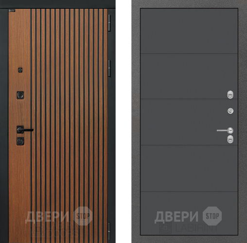Входная металлическая Дверь Лабиринт (LABIRINT) Шторм 13 Графит софт в Жуковский