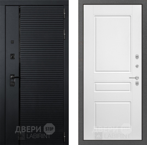 Входная металлическая Дверь Лабиринт (LABIRINT) Piano 03 Белый софт в Жуковский